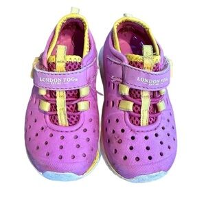 London Fog Mud Puppies Water Play Shoes Pink and Yellow Size 5